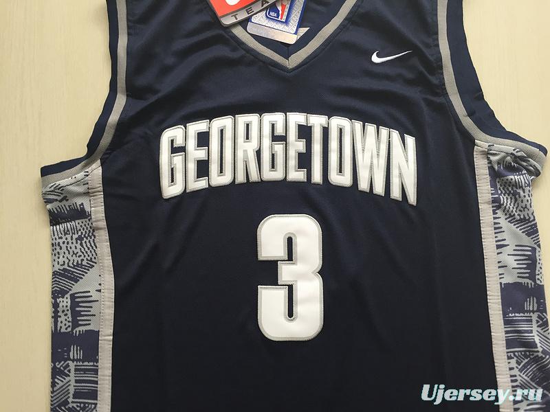 Allen Iverson 3 Hoyas College Black Basketball Jersey
