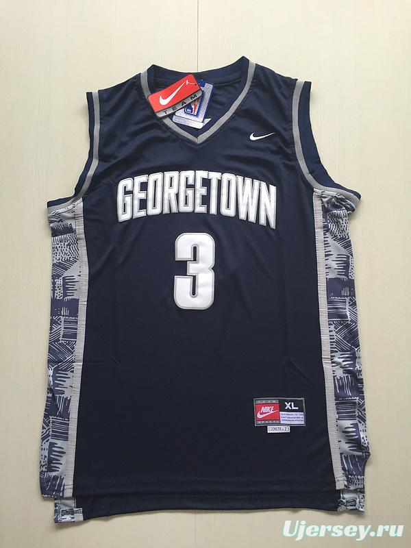Allen Iverson 3 Hoyas College Black Basketball Jersey
