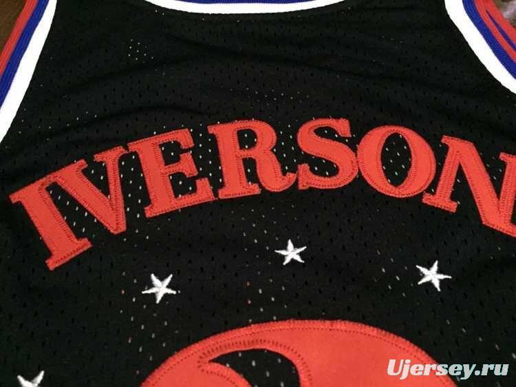 Men's Allen Iverson Black Retro Classic Team Jersey