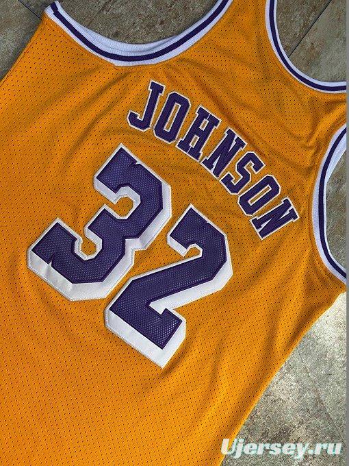 Men's Earvin Johnson Yellow Retro Classic Team Jersey