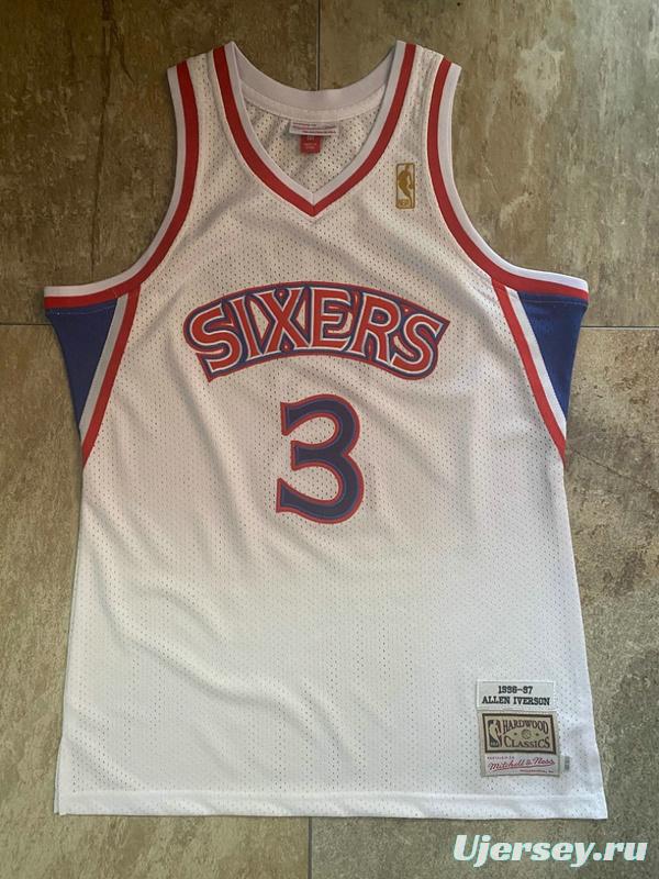 Men's Allen Iverson White Retro Classic Team Jersey