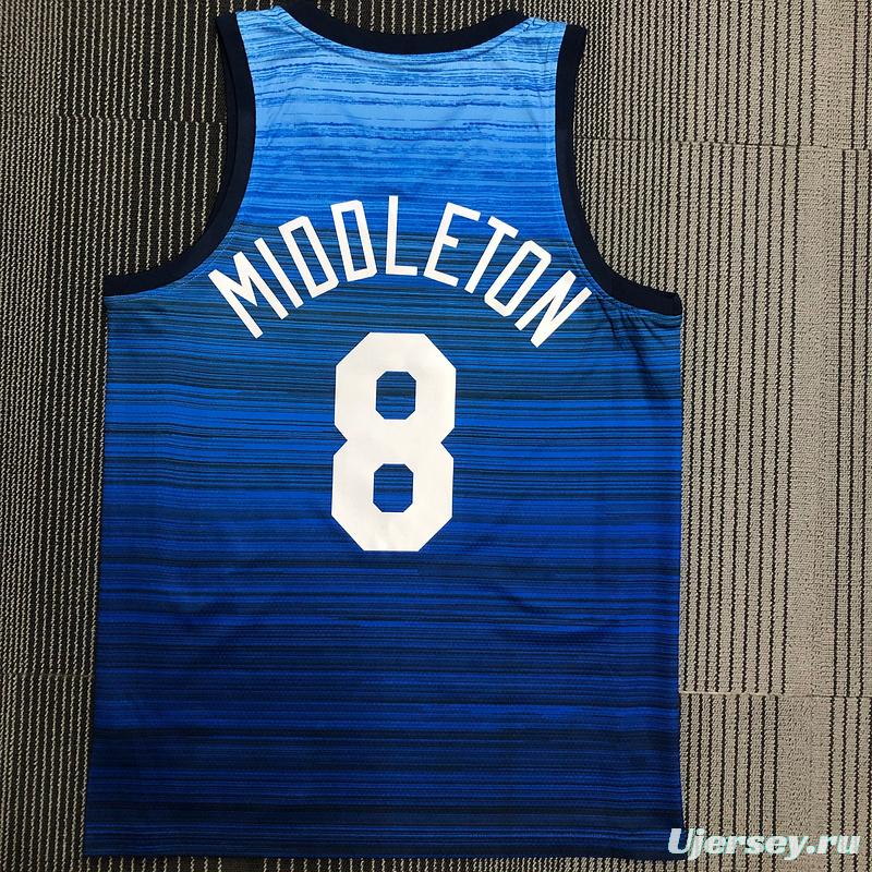 Thai Version Men's Khris Middleton Navy USA Basketball Player Jersey