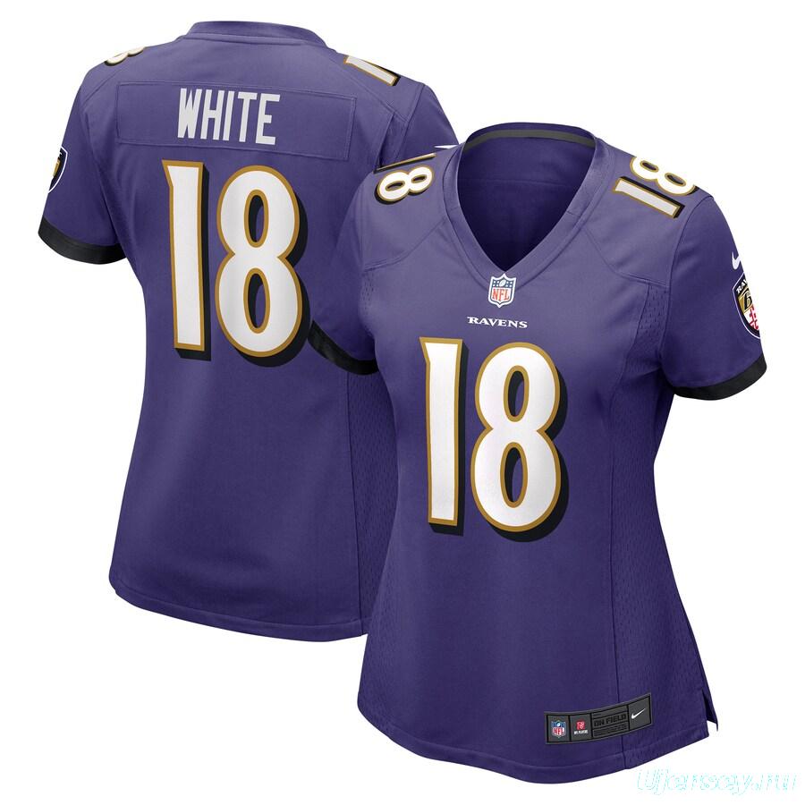 Women's DeAndrew White Purple Player Limited Team Jersey