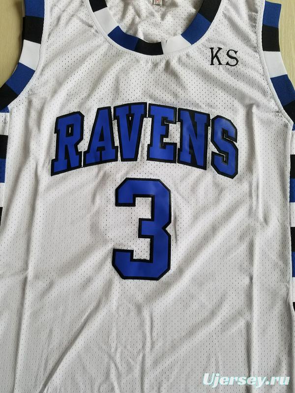 Antwon Skills Taylor 3 One Tree Hill Ravens White Basketball Jersey