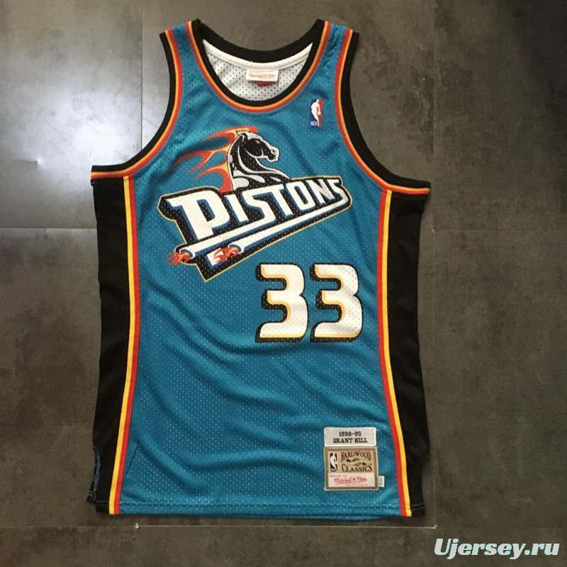 Men's Grant Hill Blue Retro Classic Team Jersey