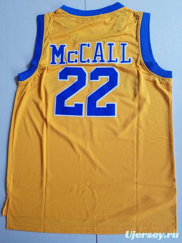Quincy McCall 22 Crenshaw High School Yellow Basketball Jersey Love and Basketball