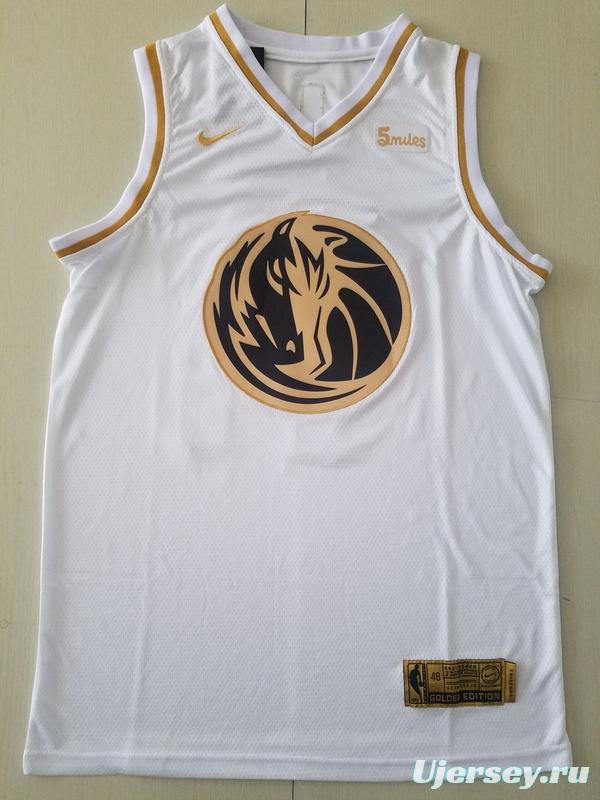 Luka Dončić 77 White Golden Edition Jersey