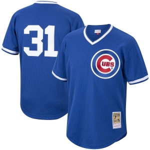 Men's Greg Maddux Royal Cooperstown Collection Mesh Batting Practice Throwback Jersey