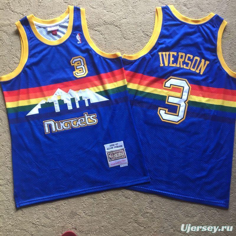 Men's Allen Iverson Blue Retro Classic Team Jersey