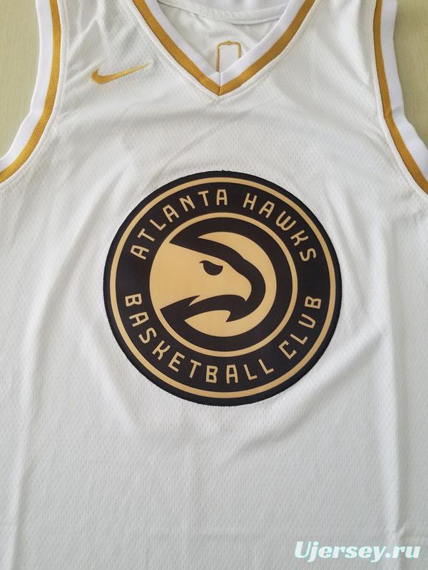 Trae Young 11 White Golden Edition Jersey