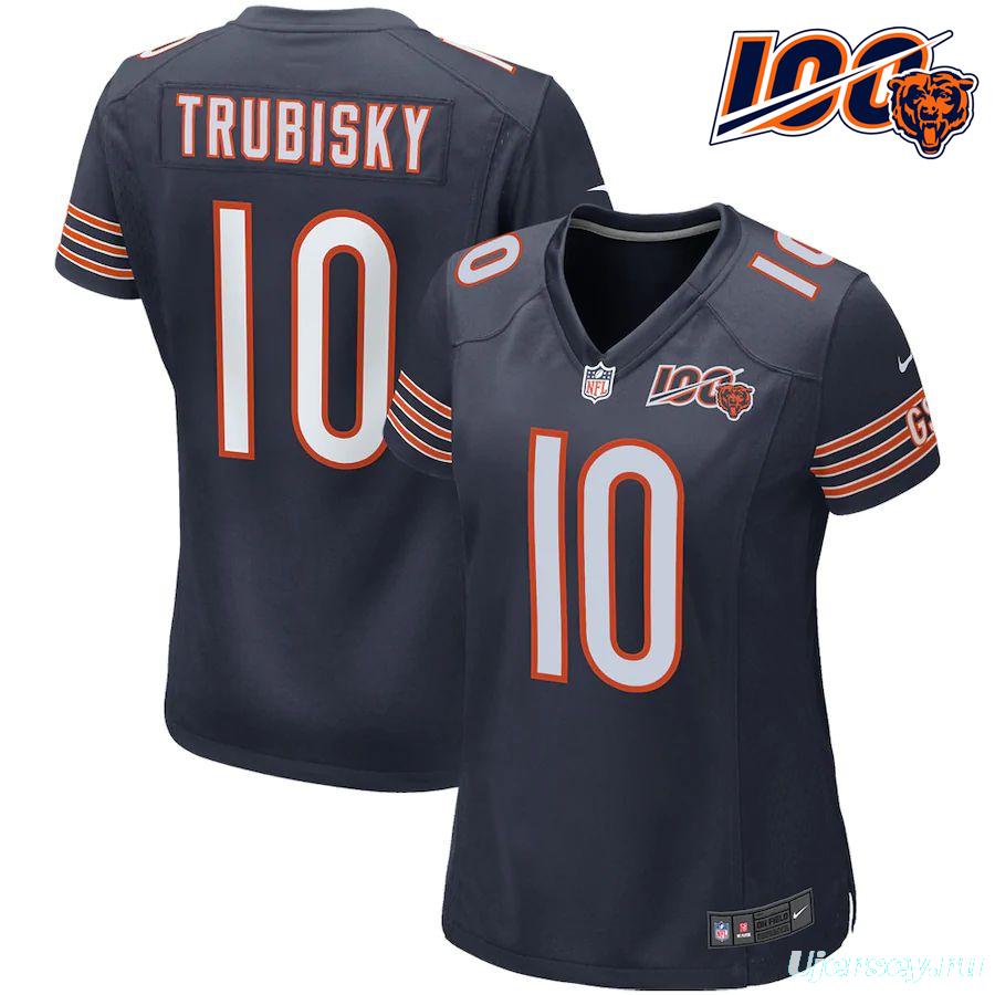 Women's Mitchell Trubisky Navy 100th Season Player Limited Team Jersey