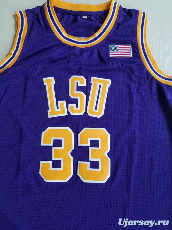 Shaquille O'Neal 33 LSU College Purple Basketball Jersey