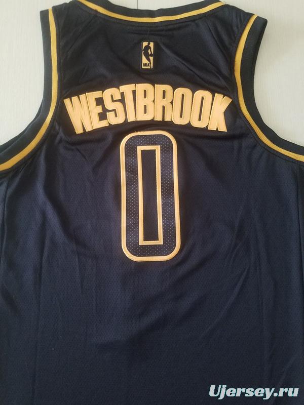 Russell Westbrook 0 Black Golden Edition Jersey