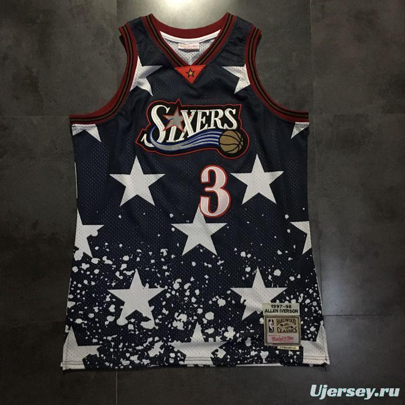 Men's Allen Iverson Black Retro Classic Team Jersey