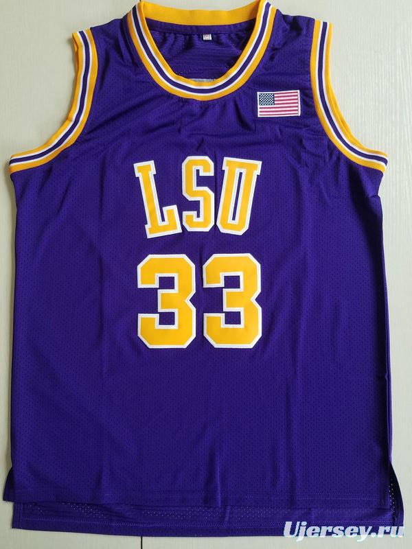 Shaquille O'Neal 33 LSU College Purple Basketball Jersey