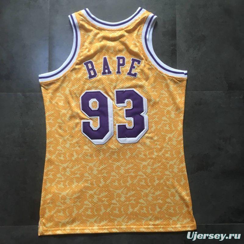 Men's BAPE Yellow Retro Classic Team Jersey