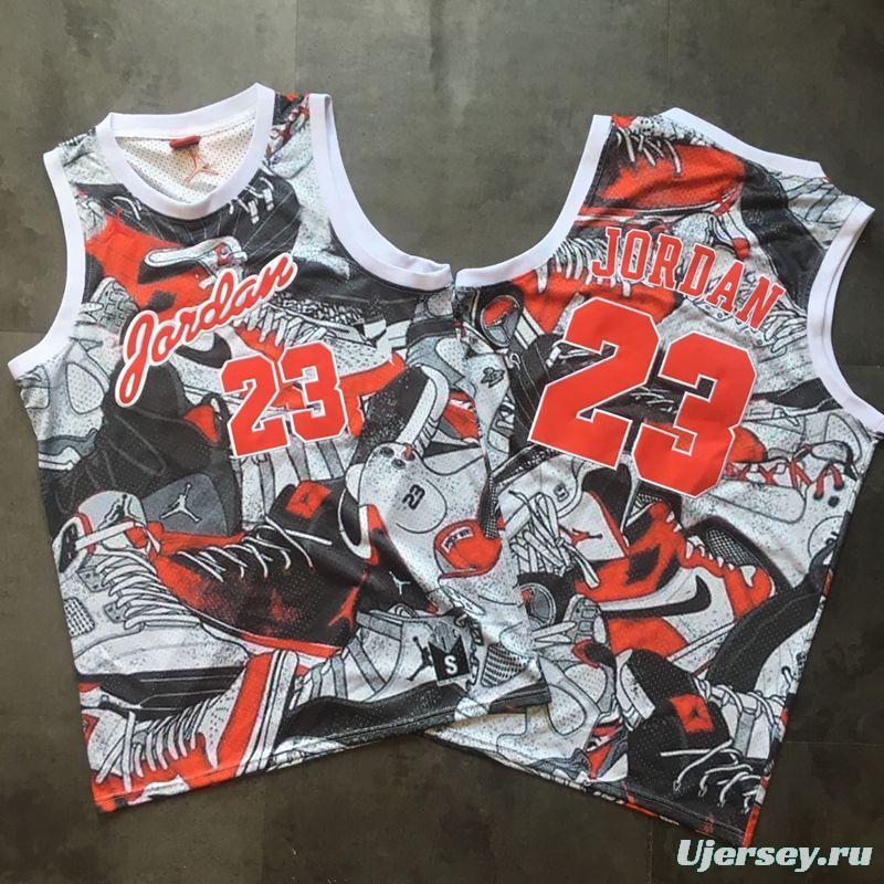 Men's Michael Jordan Gray And Red Retro Classic Team Jersey