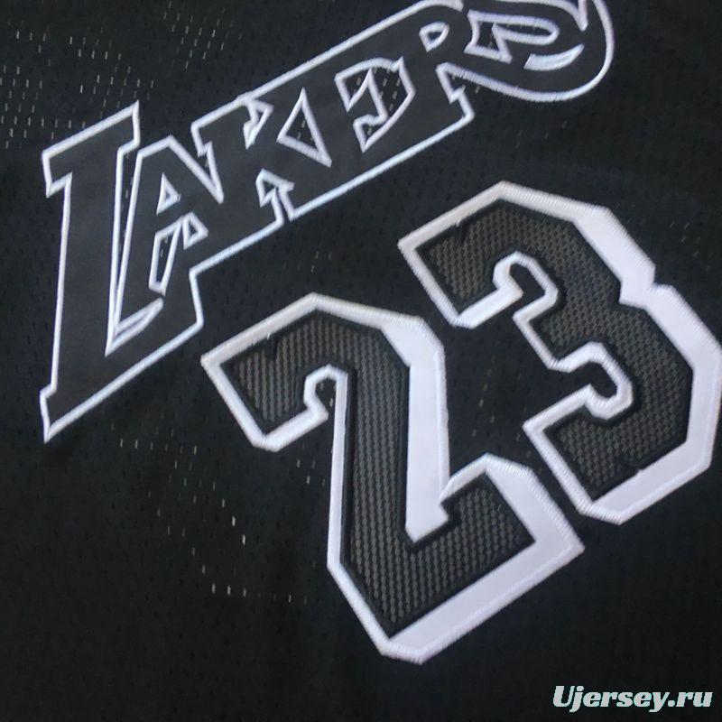 Men's LeBron James Black Retro Classic Team Short Sleeve Jersey