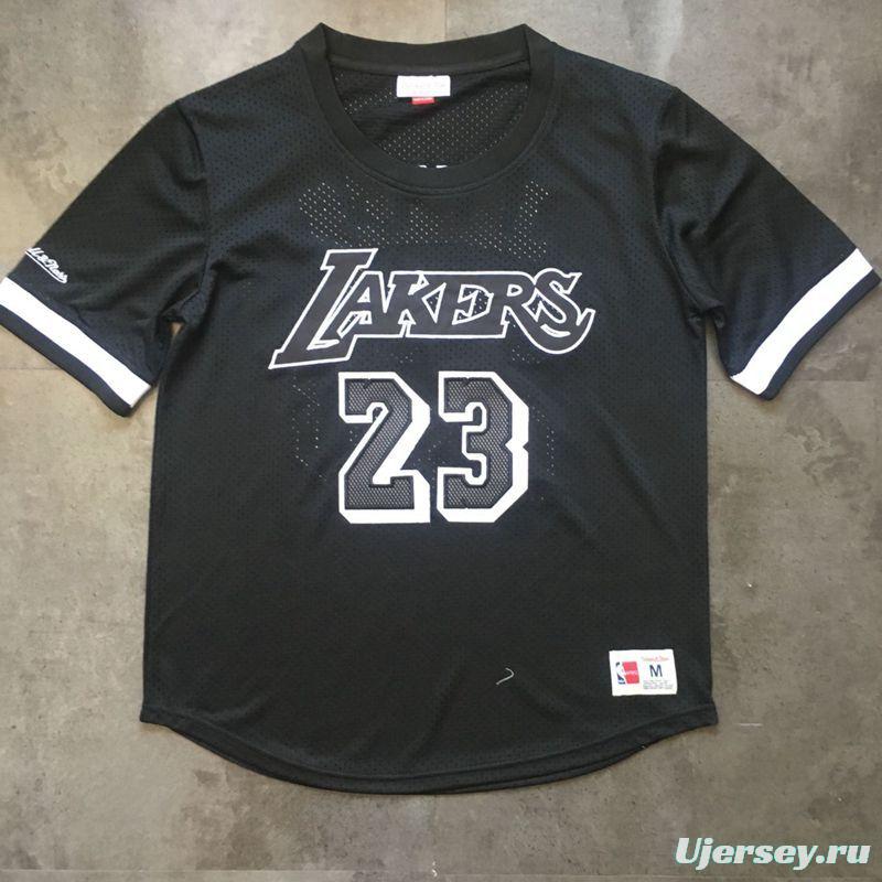 Men's LeBron James Black Retro Classic Team Short Sleeve Jersey