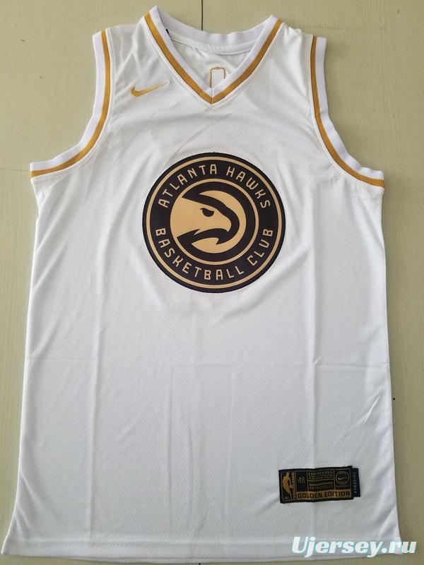 Trae Young 11 White Golden Edition Jersey