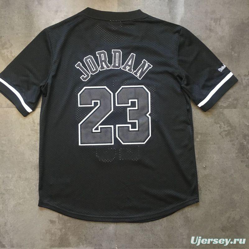 Men's Michael Jordan Black Retro Classic Team Short Sleeve Jersey