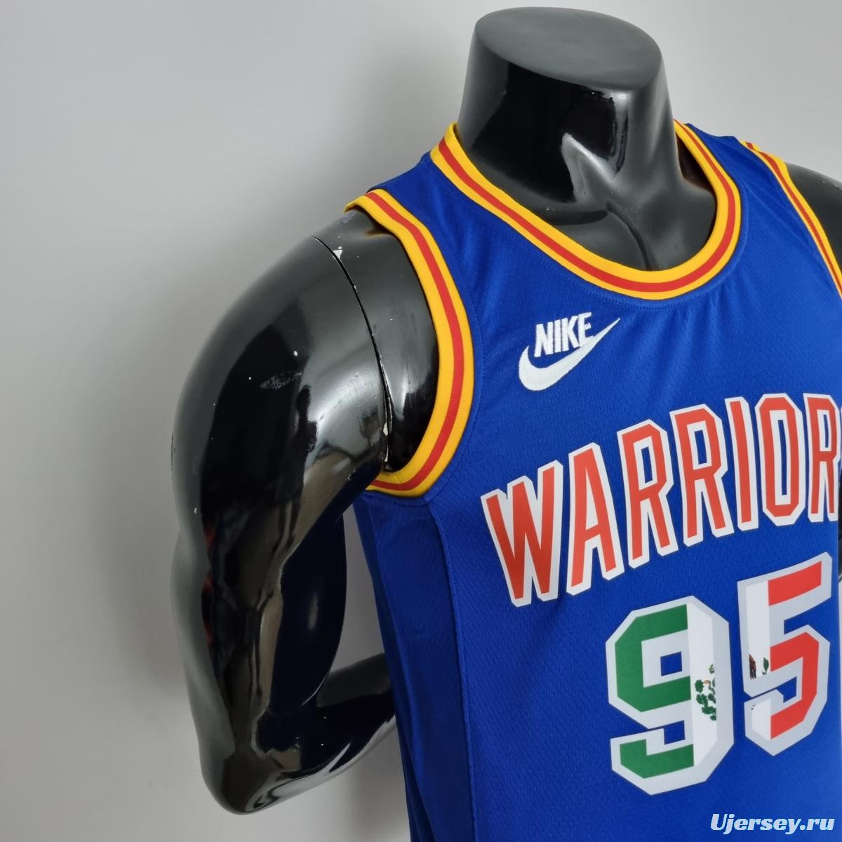 Toscano#95 Golden State Warriors Mexico Exclusive Blue NBA Jersey