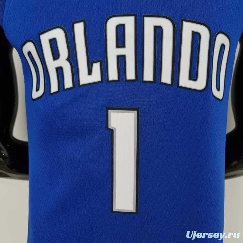 75th Anniversary McGrady #1 Orlando Magic Blue NBA Jersey