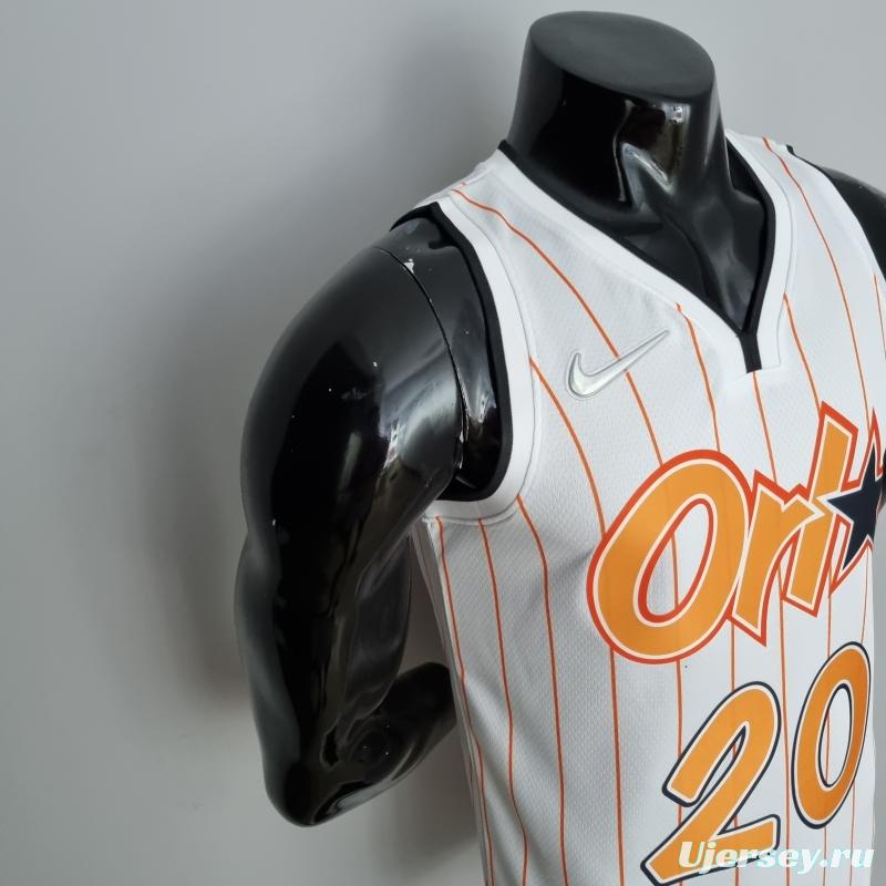 75th Anniversary Orlando Magic Fultz #20 White Orange NBA Jersey