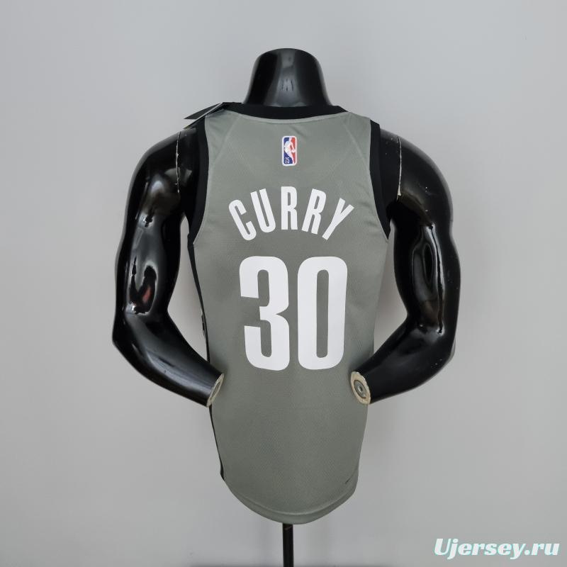 75th Anniversary Curry #30 Brooklyn Nets City Edition Gray NBA Jersey