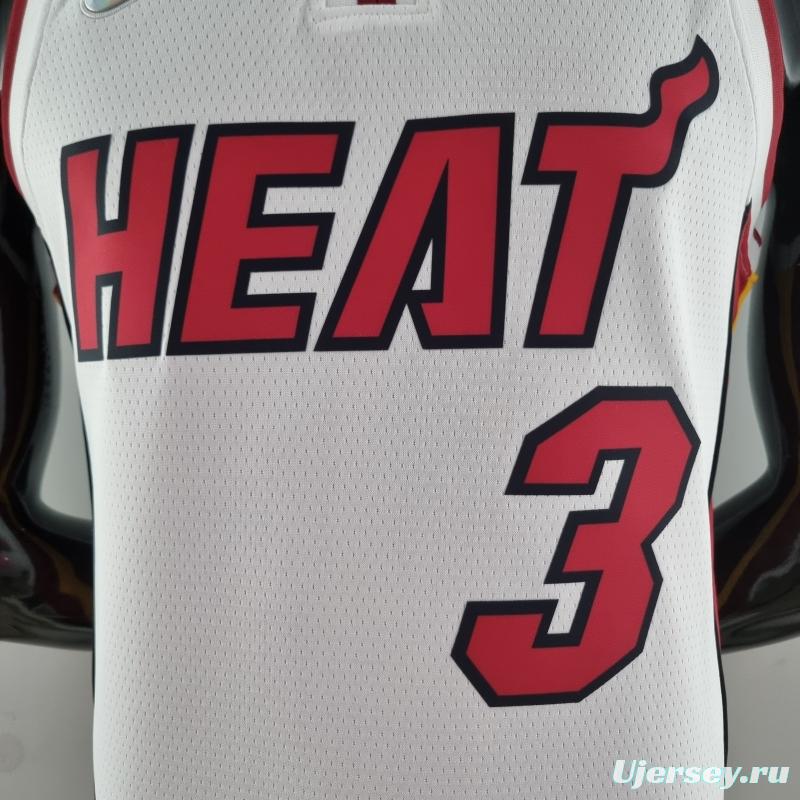 75th Anniversary Miami Heat WADE #3 White NBA Jersey