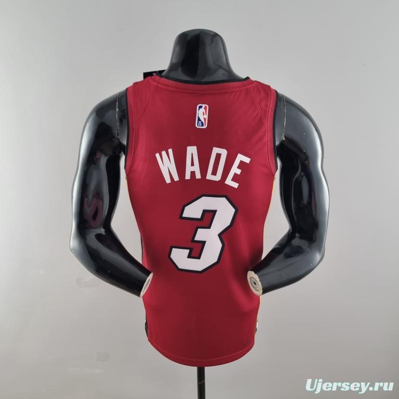 75th Anniversary Miami Heat Jordan WADE #3 Burgundy NBA Jersey