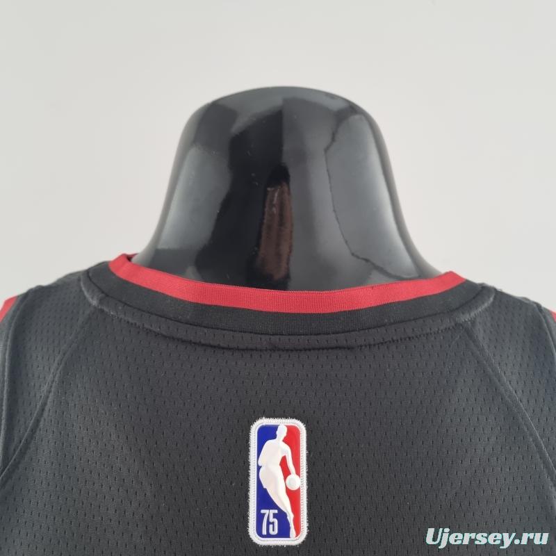 75th Anniversary Miami Heat WADE #3 Black NBA Jersey