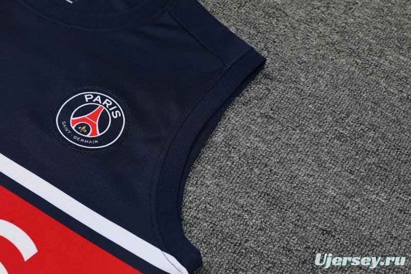 22/23PSG Royal Blue Red Bar Pre-match Training Jersey Vest