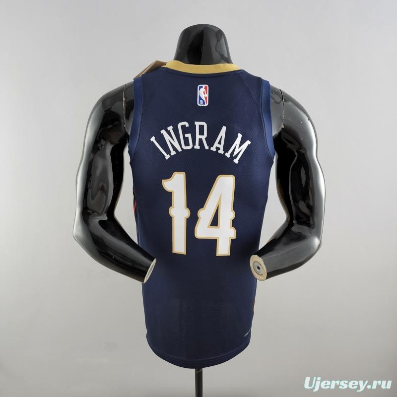 75th Anniversary New Orleans Pelicans Ingram #14 Navy Blue NBA Jersey