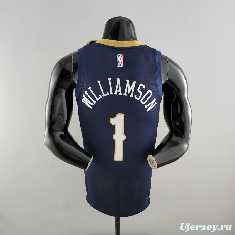 75th Anniversary New Orleans Pelicans Williams #1 Navy Blue NBA Jersey