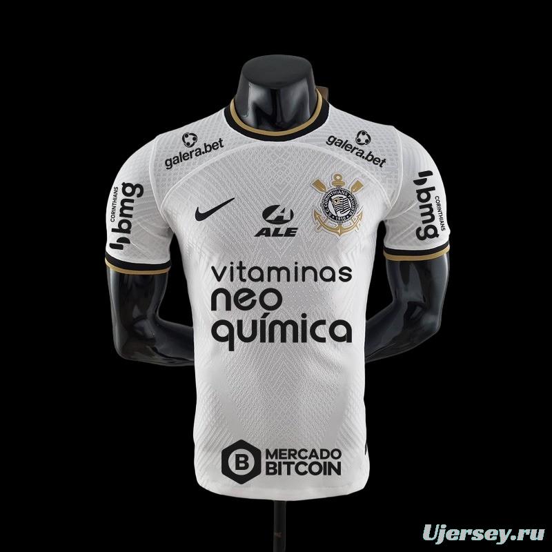 Player Version 22/23 All Sponsors Corinthians Home Soccer Jersey