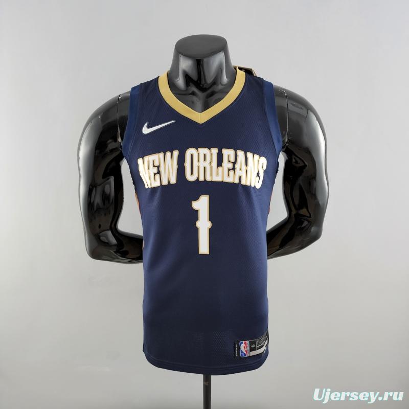 75th Anniversary New Orleans Pelicans Williams #1 Navy Blue NBA Jersey