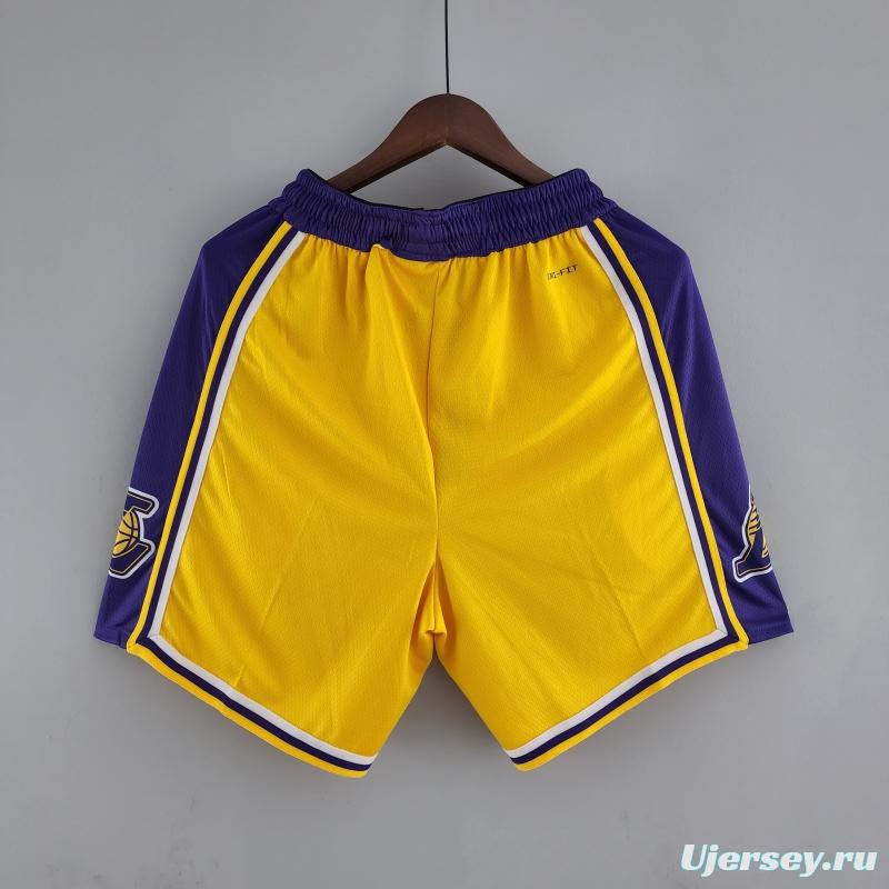 75th Anniversary Los Angeles Lakers Yellow NBA Shorts