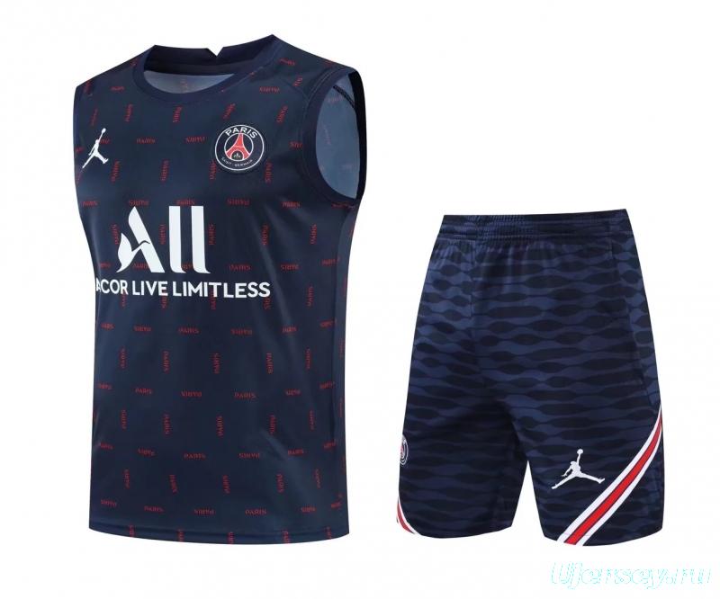 22/23 PSG Pre-match Training Jersey Royal Blue Spotted Vest