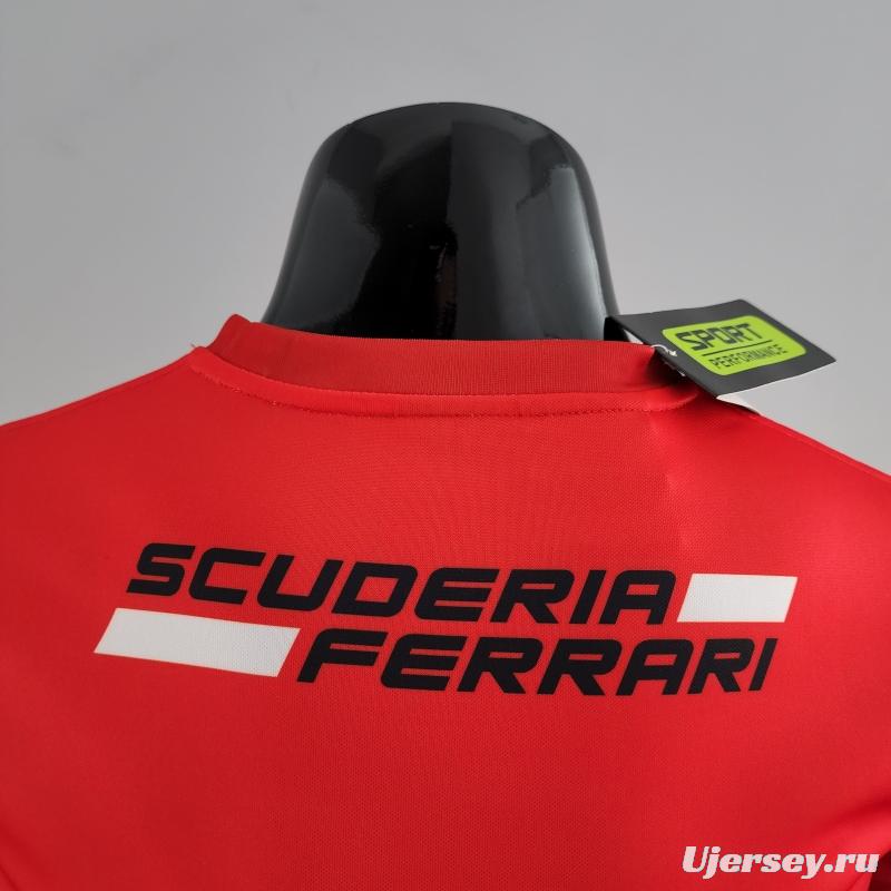 2022 F1 Ferrari  RED T-shirts Full Sponsor #0007