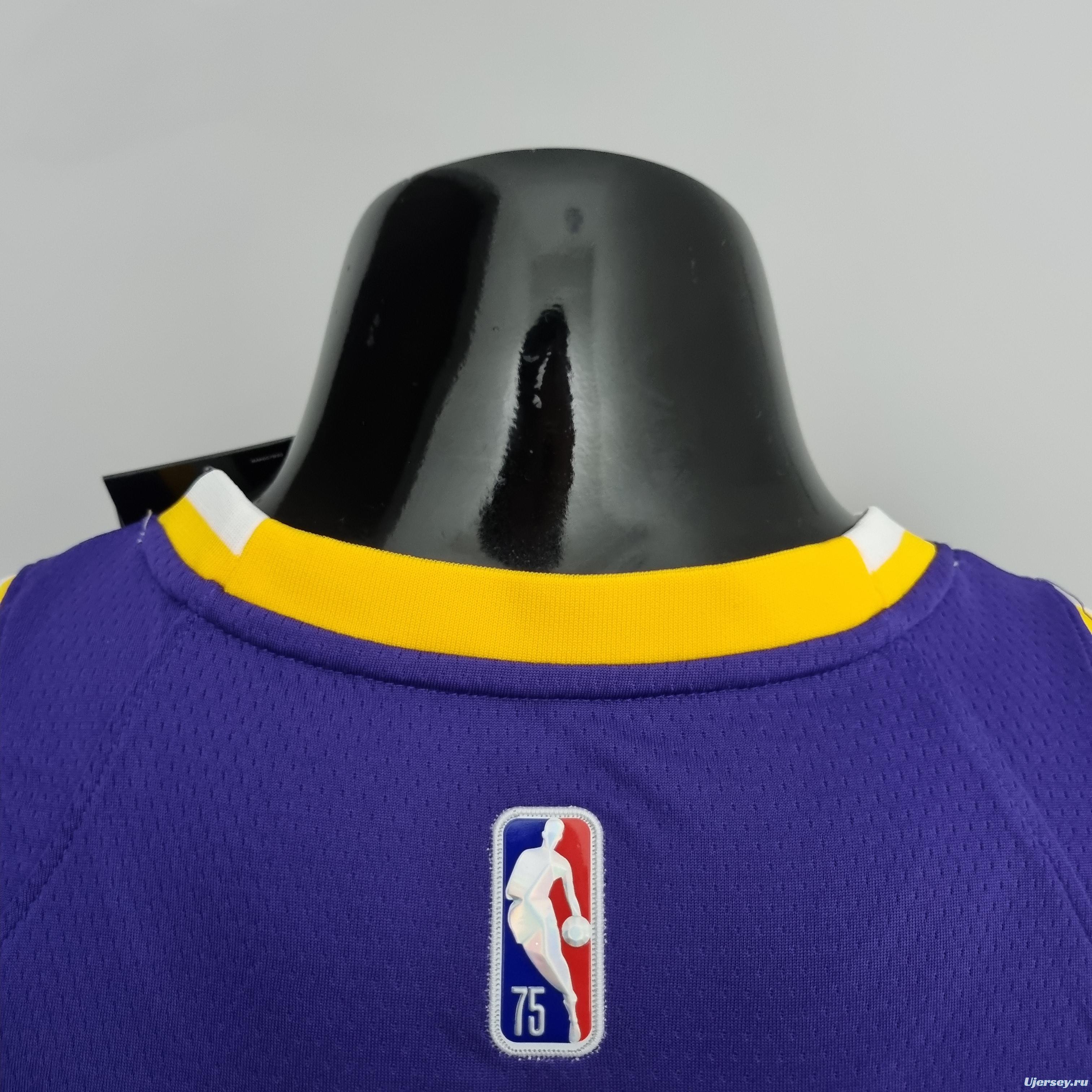 75th Anniversary Davis #3 Los Angeles Lakers Jordan Purple NBA Jersey