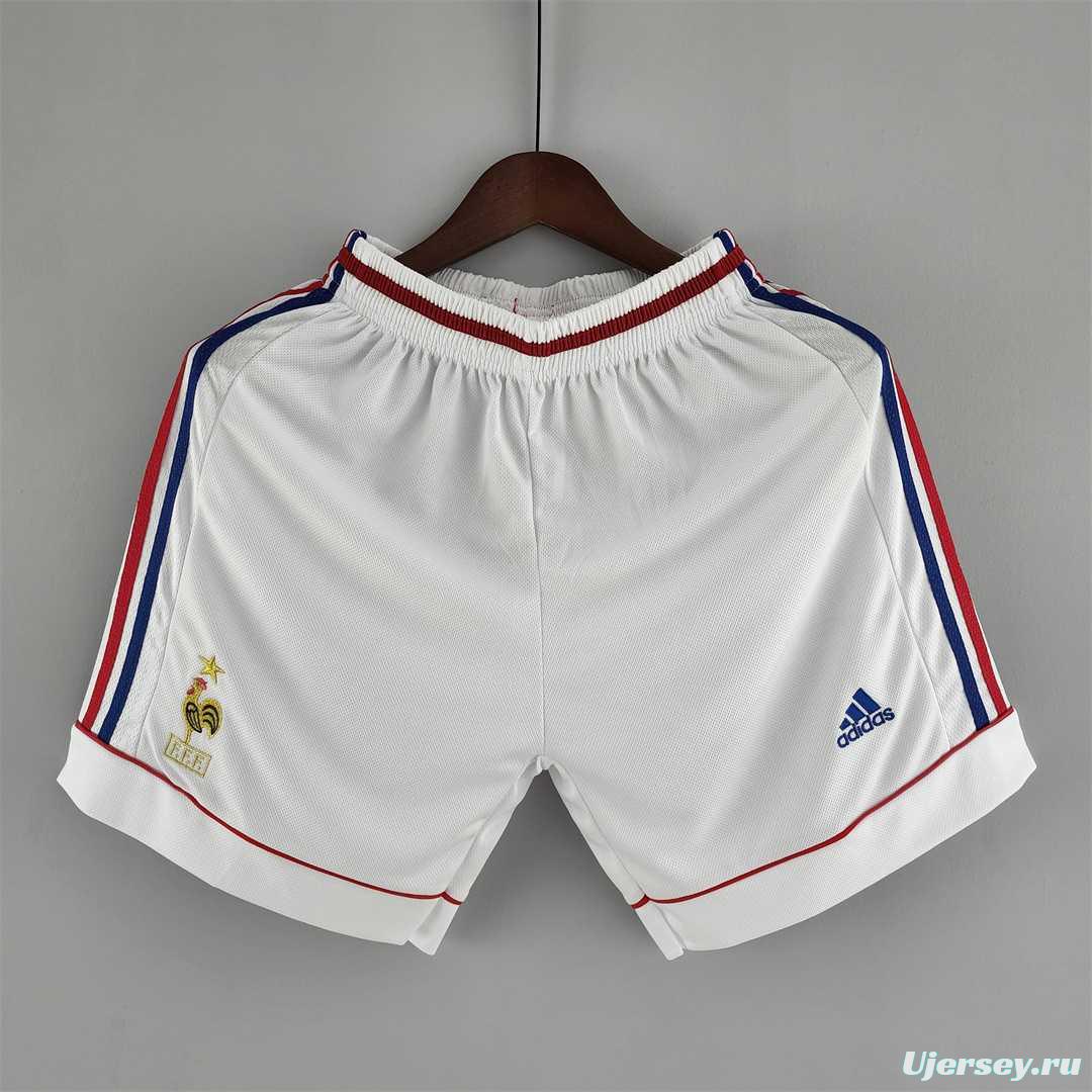 Retro 1998 France Home White Shorts