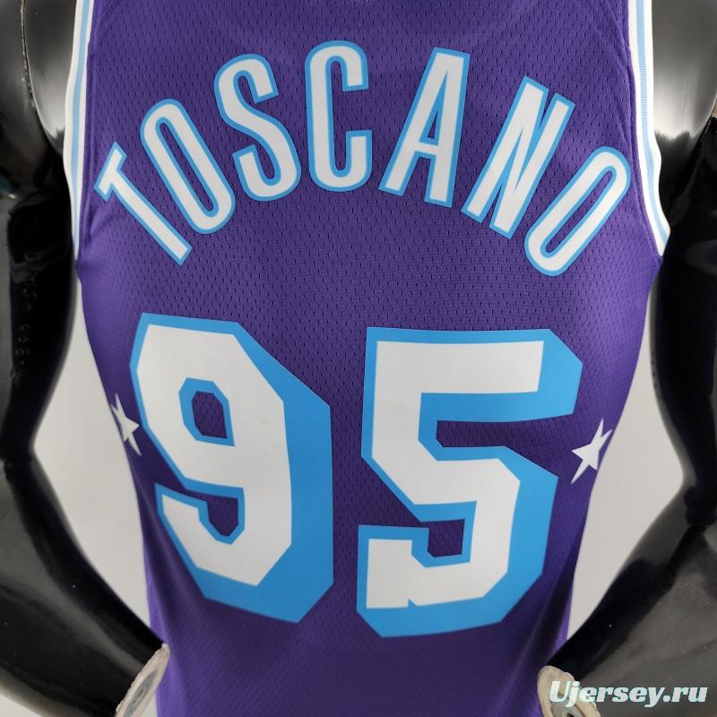 2022 75th Anniversary TOSCANO #95 Los Angeles Lakers City Edition Purple NBA Jersey