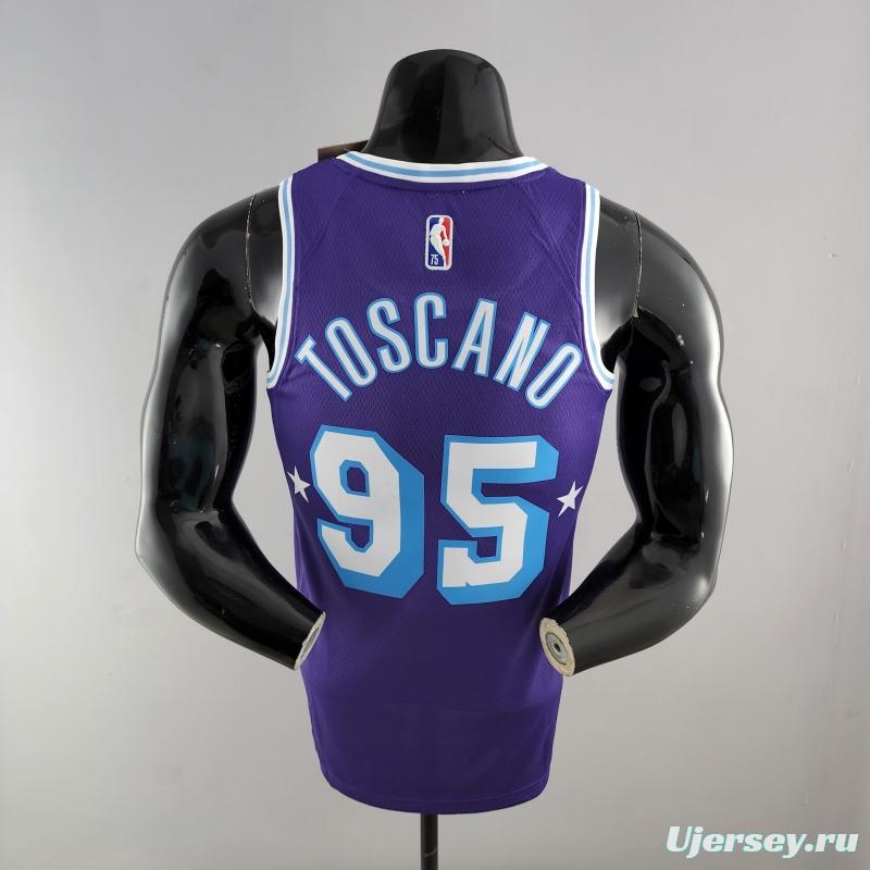 2022 75th Anniversary TOSCANO #95 Los Angeles Lakers City Edition Purple NBA Jersey