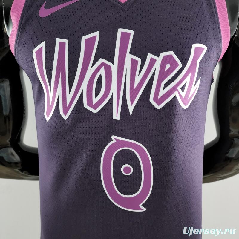 Minnesota Timberwolves RUSSELL#0 Black And Purple NBA Jersey