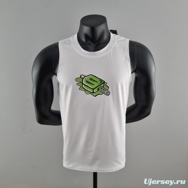 2022 Nike White Vest Shirts "Icecream Logo"#K000193