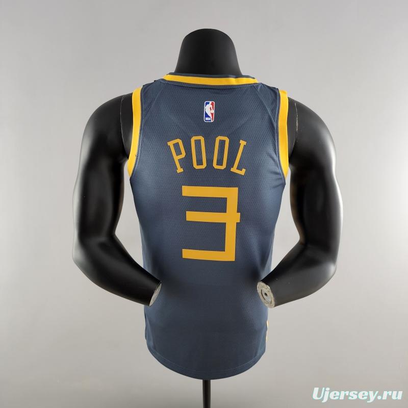 2018 POOLE#3 Golden State Warriors Grey NBA Jersey