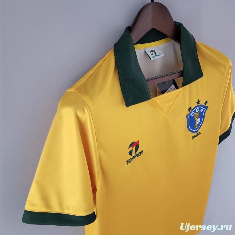 Retro 1988 Brazil Home Soccer Jersey