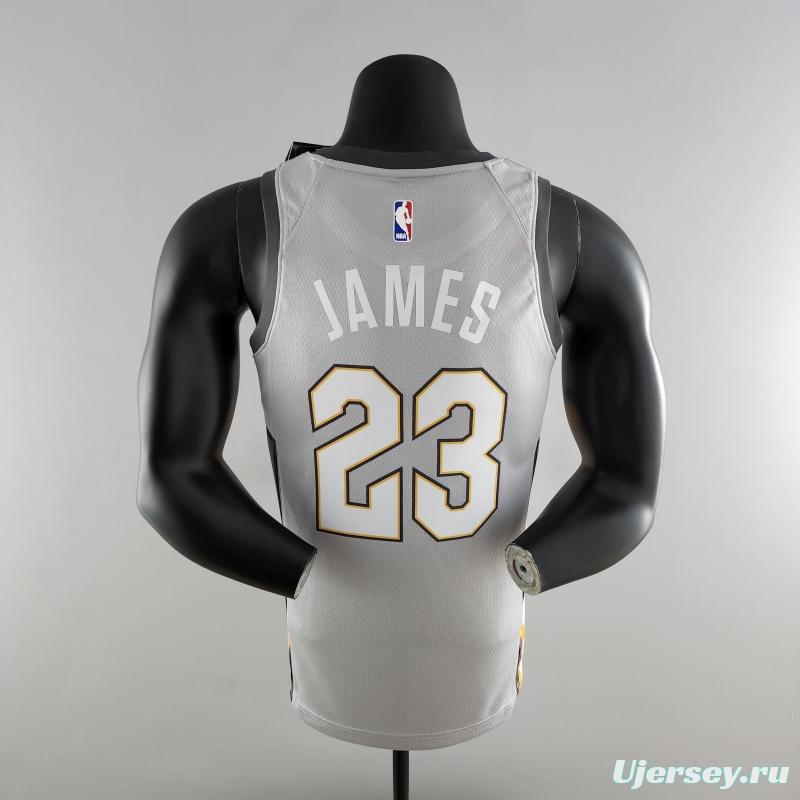 2018 JAMES #23 Cleveland Cavaliers Grey NBA Jersey