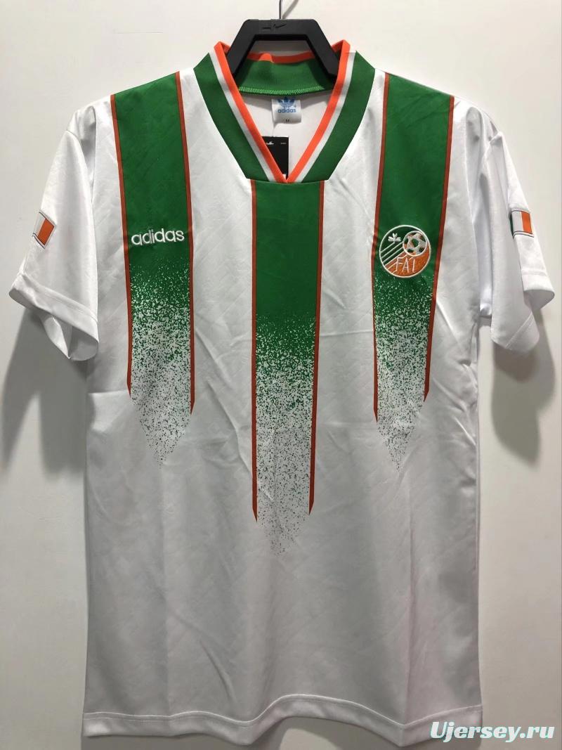 Retro 1994 Ireland Away White Soccer Jersey